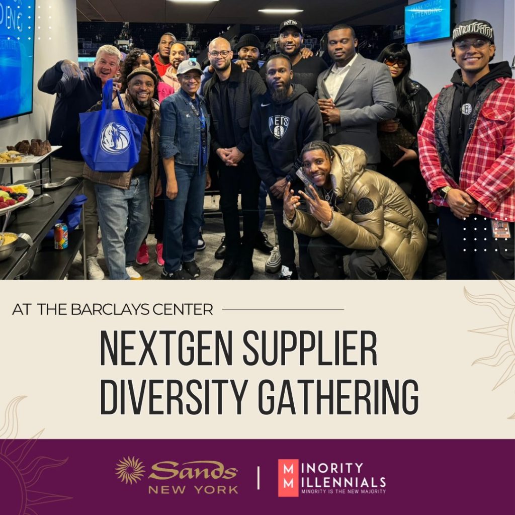 Group photo from the NextGen Supplier Diversity Gathering at the Barclays Center.