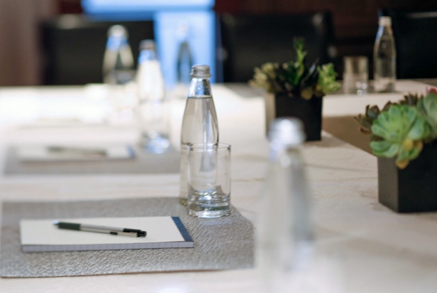 bottle of water on a table