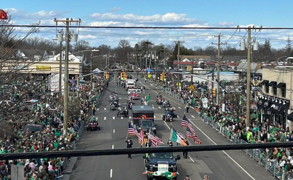 The Wantagh Chamber of Commerce's 4th Annual St. Patrick's Day Parade - Overhead view of parade route.