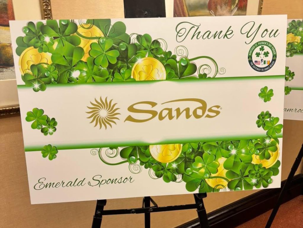 The Wantagh Chamber of Commerce's 4th Annual St. Patrick's Day Parade - Thank You Sands Poster