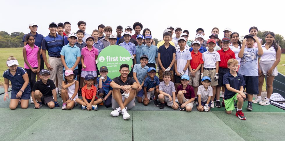 kids at a golf clinic