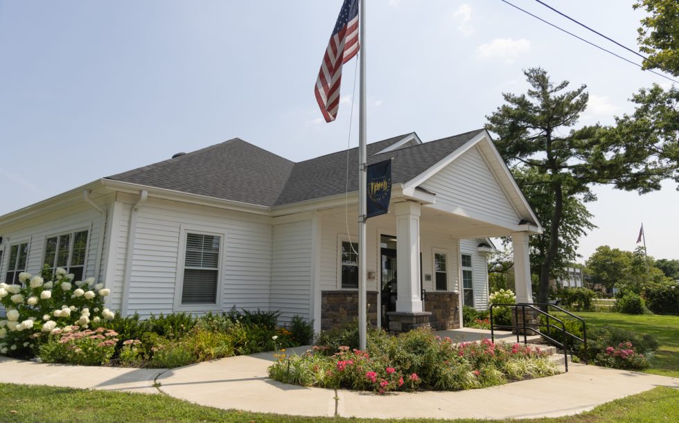 Exterior of the John J. Byrne Community Center in Uniondale.