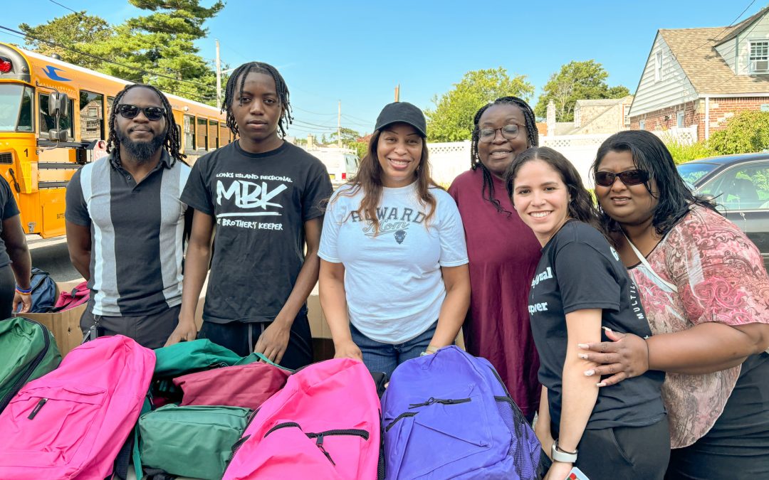 Uniondale backpack distribution event.